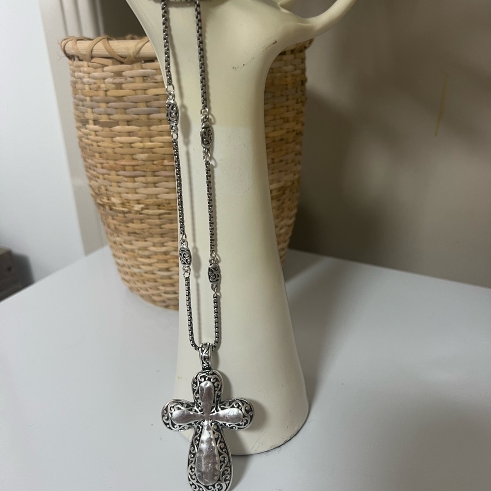 Unique Silver Cross Necklace & Silver Filagree Ring - Picture 3 of 16